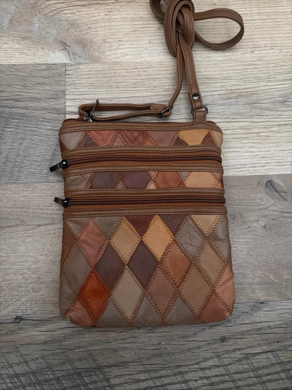 NWOT Vintage Leather Patchwork Crossbody bag
